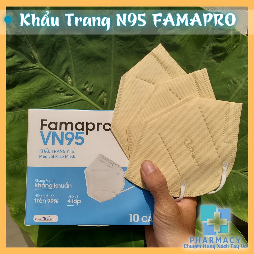 Khẩu trang N95 Famapro Vn95 Chính Hãng - Dây đeo khẩu trang chống đau tai - Pharmacy