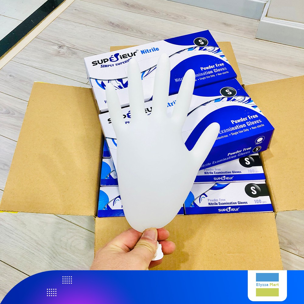 Găng Tay Y Tế Nitrile Superieur Không Bột Màu Trắng