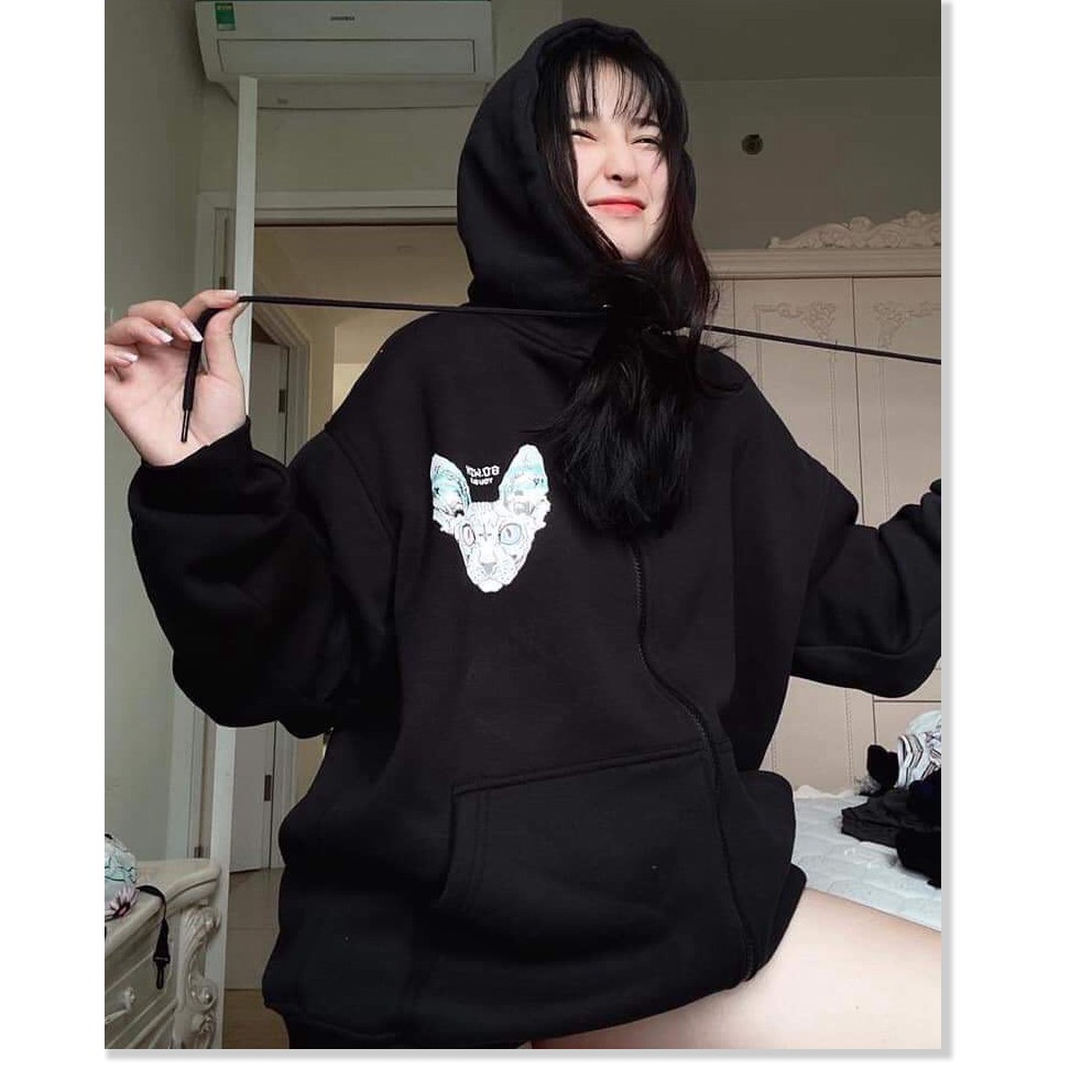 ÁO KHOÁC HOODIE CHẤT NỈ NỮ CÓ NÓN MẶT MÈO TAI TO CÓ NHIỀU SẮC MÀU