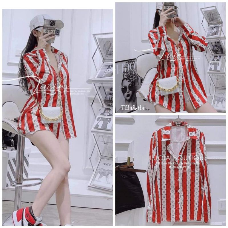 Áo sơmi kẻ dọc hàng QCL1
