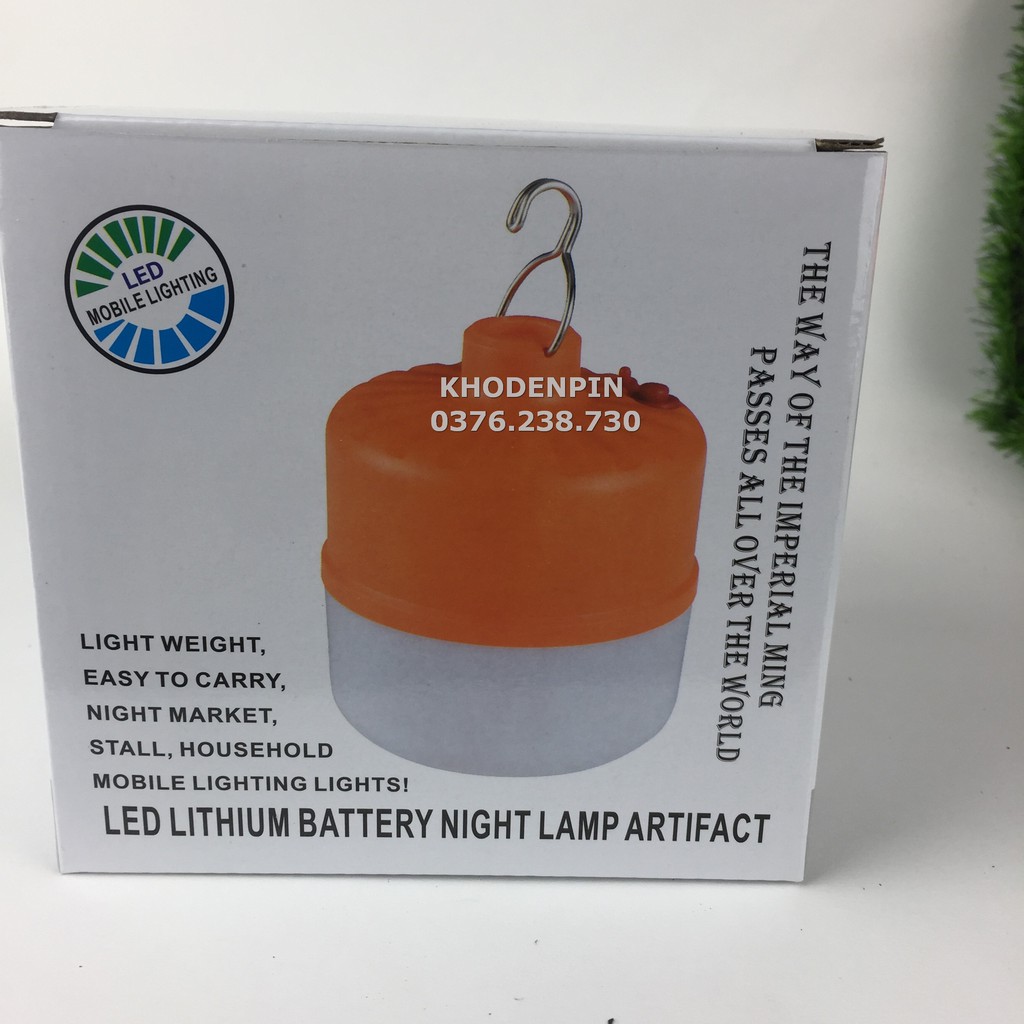 Bóng đèn tích điện 6h-8h  loại 150w sạc tích điện LED có móc treo , bóng tỏa sáng rộng