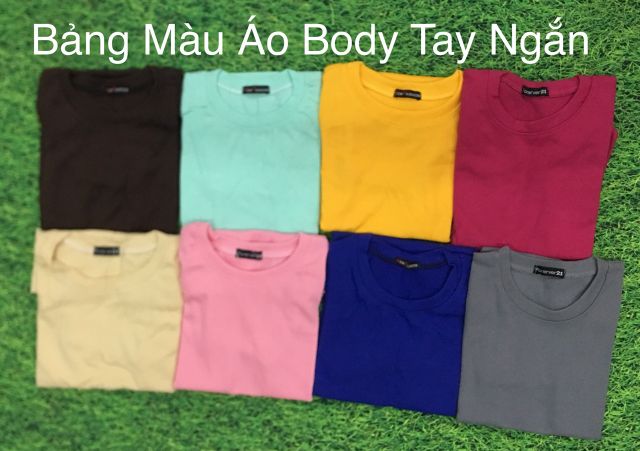 Áo Thun Gân Ôm Body Tay Ngắn Nhiều Màu 