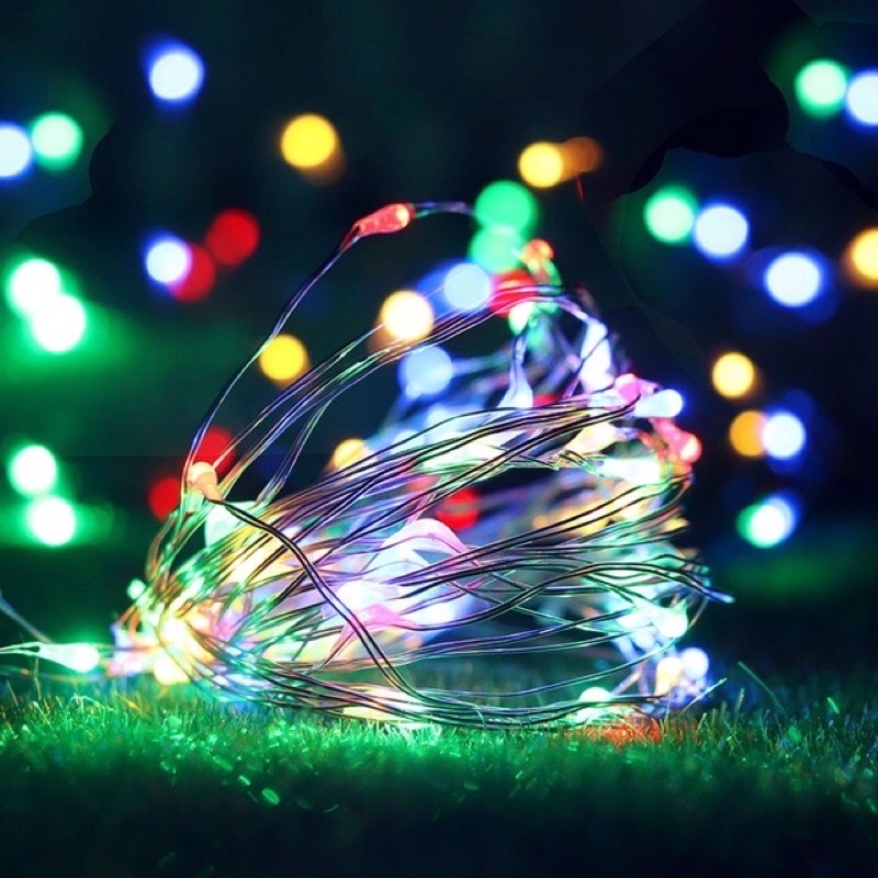 Đèn led trang trí/fairy light/ đèn đom đóm dùng pin 3 chế độ nháy sẵn pin 1m, 2m giá rẻ vô địch