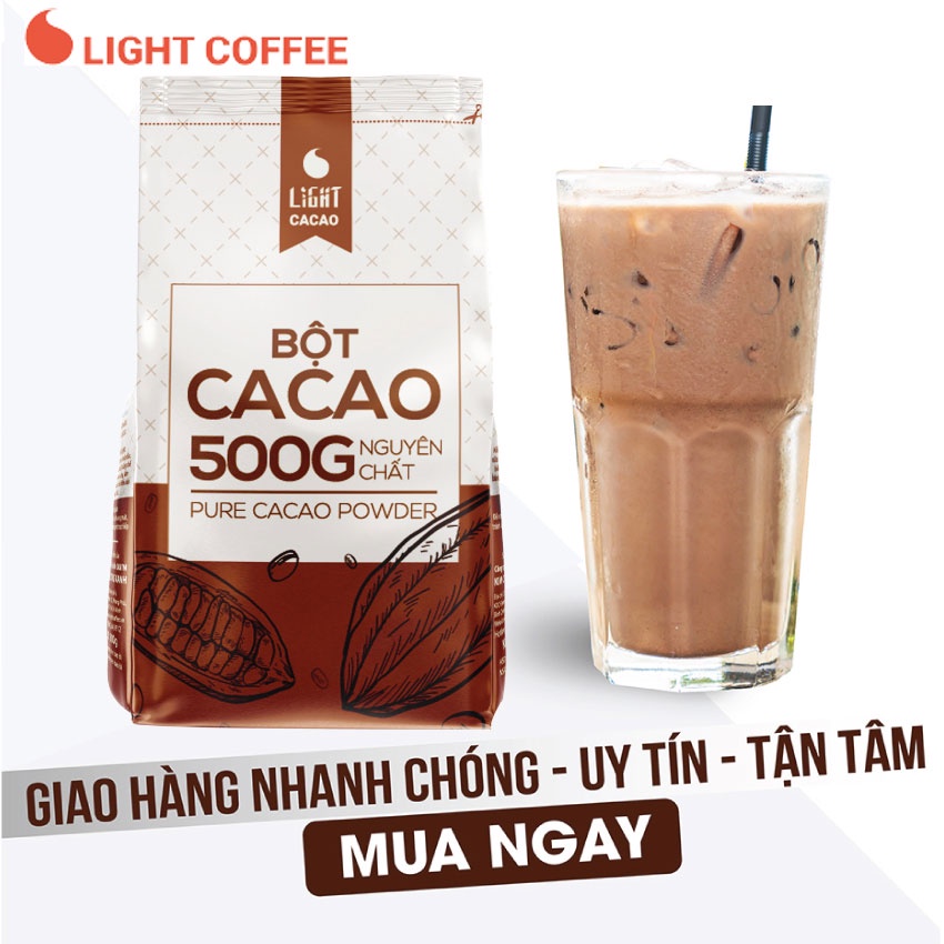 [Mã BMBAU50 giảm 7% đơn 99K] Bột Cacao nguyên chất vị đậm đà, thơm ngon từ Light Coffee - Gói 500g