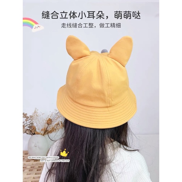 Mũ cho bé trai bé gái vành tròn hoạ tiết mũi chuột có tai đáng yêu , phù hợp 6 tháng - 4 tuổi