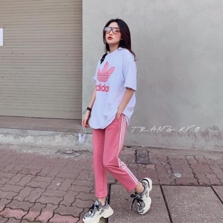 Bộ thể thao hồng cotton