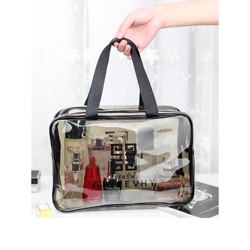Sét 3 túi đựng mỹ phẩm trong suốt đa năng tiện dụng chống thấm nước ,túi đựng mĩ phẩm du lịch siêu bền đẹp