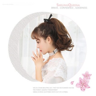 Tóc cột / ❤️Tóc giả cột xoăn lọn ngắn chủn 25cm
