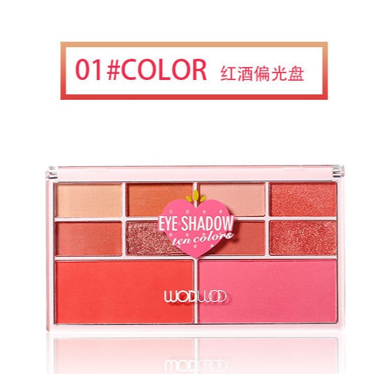 Bảng phấn mắt má tạo khối đa năng Wodwod Eyeshadow Ten Colors 10 ô