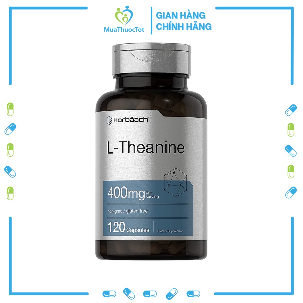 Viên Uống Hỗ Trợ Sức Khỏe Thần Kinh, Tim Mạch, Giảm Căng Thẳng Horbaach L Theanine 400mg 120 viên