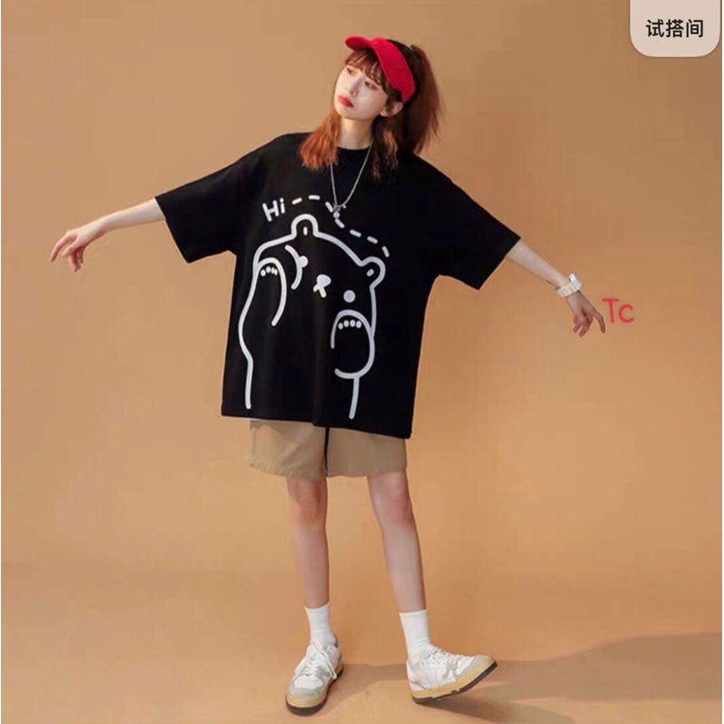 Áo thun tay lỡ gấu hi TC12