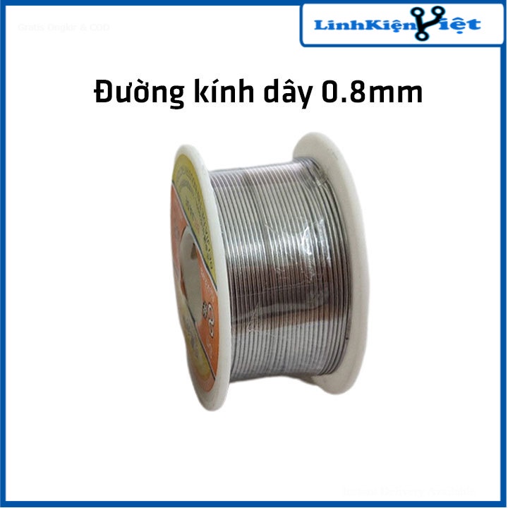 Thiếc hàn vàng SN8 đường kính lõi 0.8mm cuộn 100g