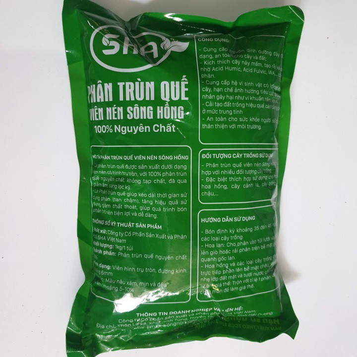5 Gói Phân Trùn Quế Viên Nén 1kg