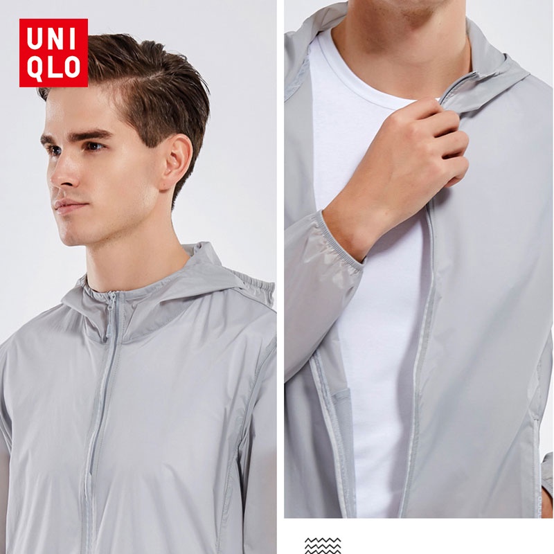 Uniqlo Áo Khoác Thể Thao Chống Nắng / Tia UV / Gió Thiết Kế Thoáng Khí Thời Trang Mới 2022 Cho Nam