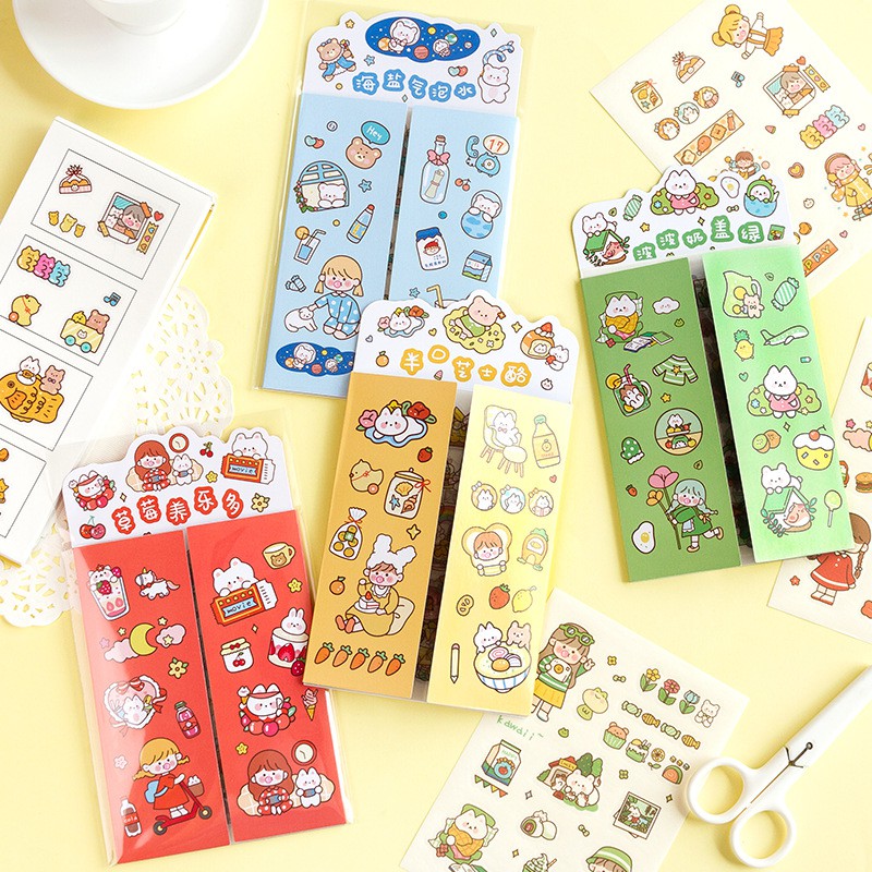 Bộ 10 tấm miếng dán, sticker trang trí dễ thương