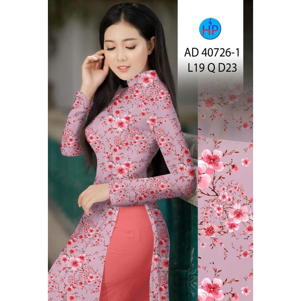 Vải áo dài hoa đều (AD 40726), chất lụa ruby bóng nhẹ, sang trọng, mềm, mượt, mịn, mát, co giãn nhẹ bề ngang.