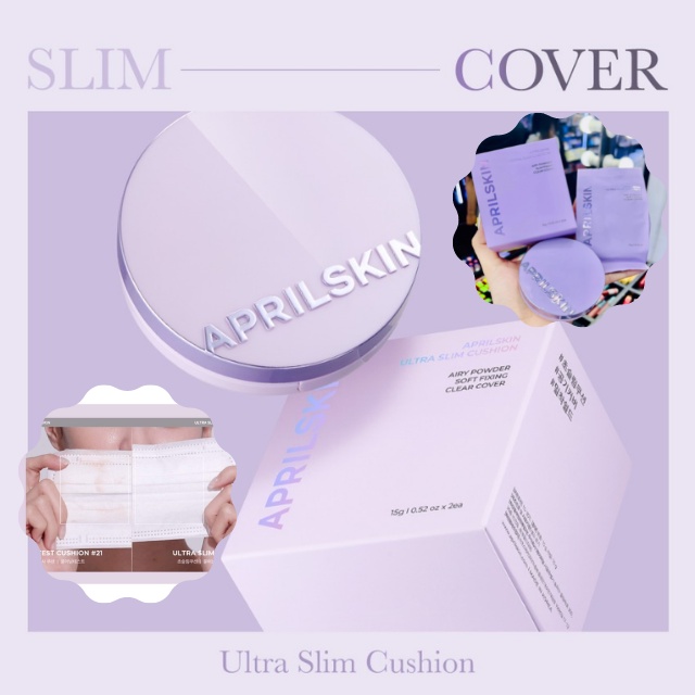 (Mới 2022) Phấn Nước Che Phủ Tốt, Không Dính Lớp Khẩu Trang Lên Đến 9h APRIL SKIN Ultra Slim Cushion 15g (Kèm Lõi)