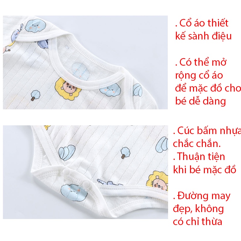 Bộ body chip bé gái bé trai, body liền thân mùa hè vải 100% cotton hàng Quảng Châu cao cấp _ BD38