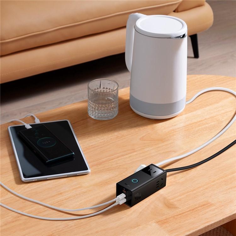Củ sạc kiêm adapter nối dài Baseus PowerCombo 3AC+1U+2C 40W - 30W