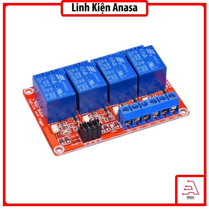 Module relay 5v 4 kênh đóng cắt mạch điện 220v 10A có cách ly quang