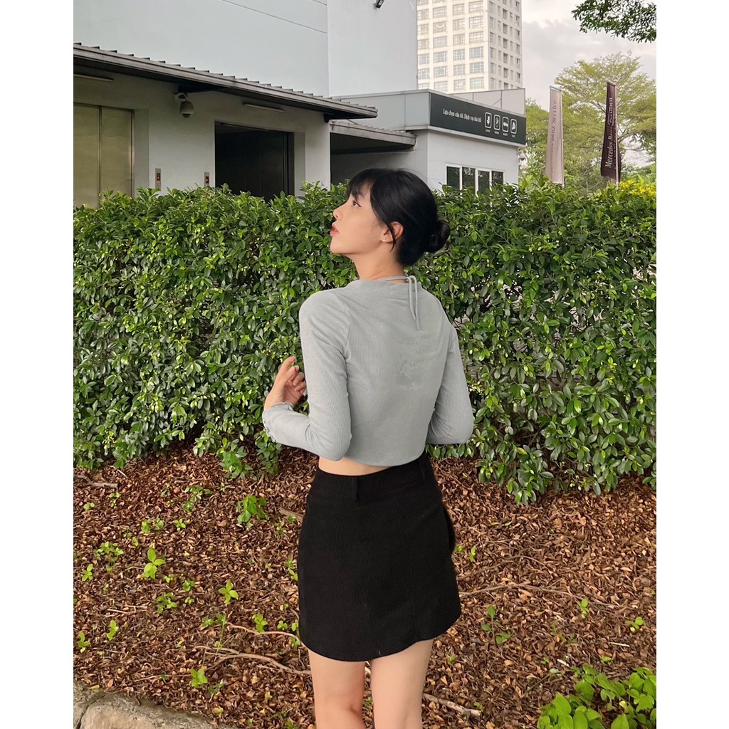 SS0309 Set nữ áo cổ yếm + cardigan chất mềm mát nhiều màu