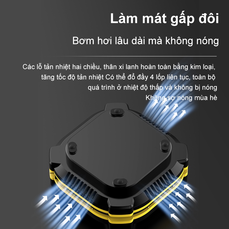 AmazeFan MáY BơM LốP Ô Tô Mini 12v BơM Xe đẠP HơI đỒ BơM BáNh Xe Di độNg KhôNg DâY CQB-108