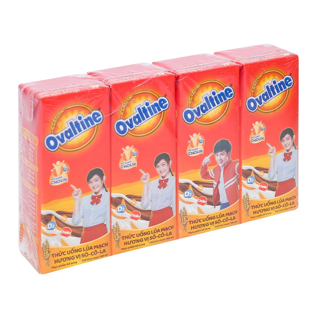 Thức uống lúa mạch hương vị socola Ovaltine 180ml