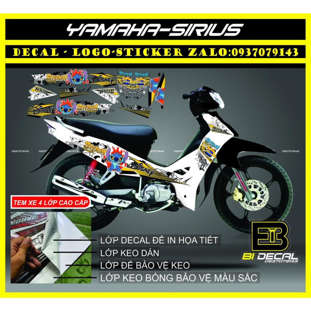 ( Quí khách vui lòng mang ra tiệm cho thợ dán ) Tem sirius hoạt hình