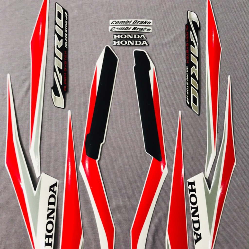 Nguyên bộ tem rời 3 lớp zin thái dán xe máy Honda Vario màu đỏ