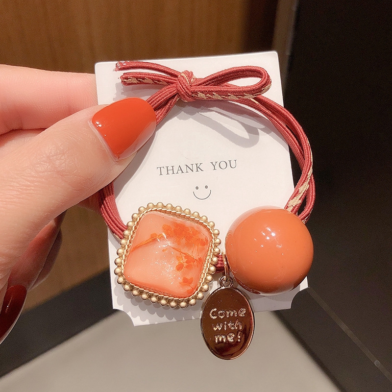 Dây buộc tóc đính pha lê hình vuông thiết kế mới thời trang theo phong cách hàn quốc