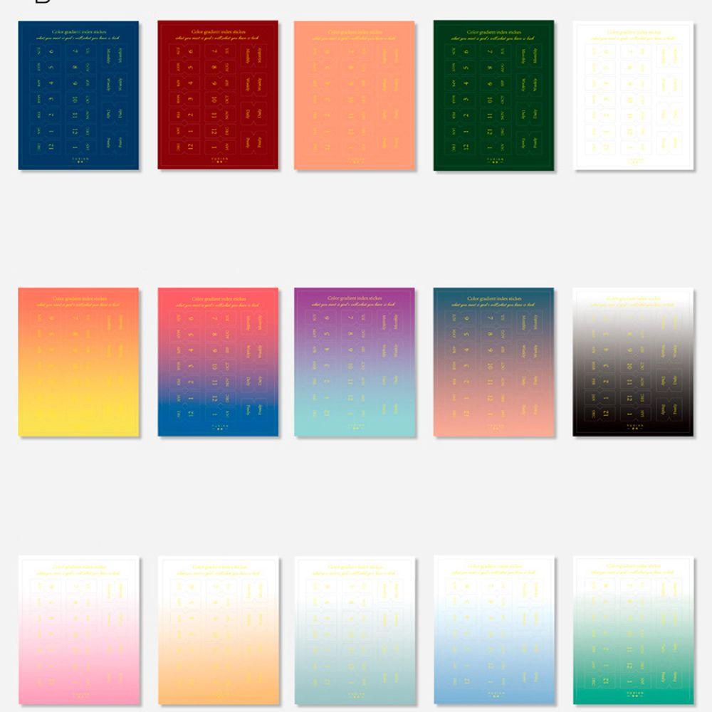 PEWANY Set 10 Tấm Nhãn Dán Ghi Chú Màu Gradient Dễ Thương