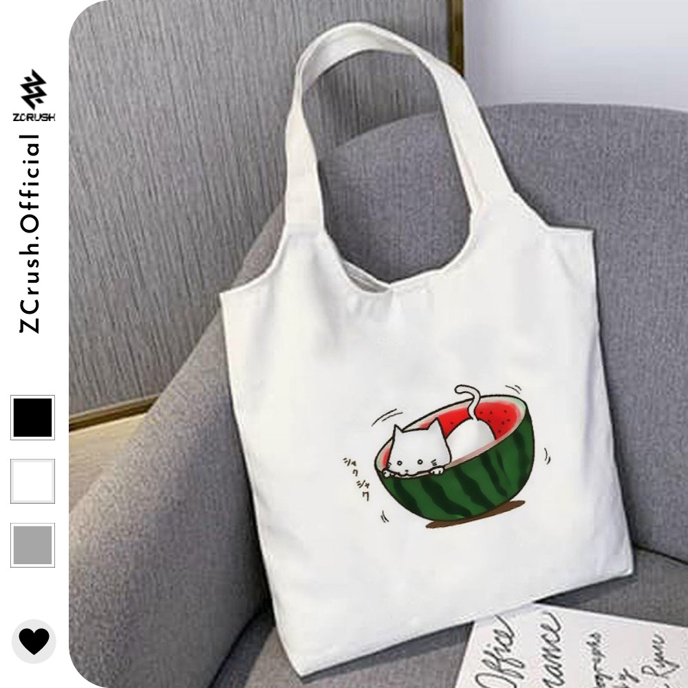 Túi Canvas [ZCrush] Tote Vải Canva In Hình Họa Tiết Cute