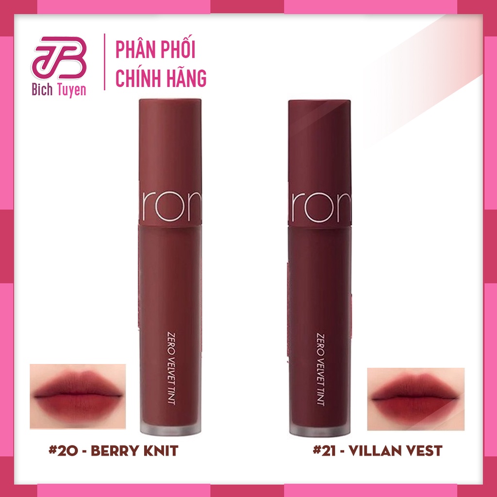 Màu 20 - 21 Son Tint Bóng Lâu Trôi ROMAND Juicy Lasting Tint SON ROMAND ZERO VELVET TINT Mẫu Mới BT 