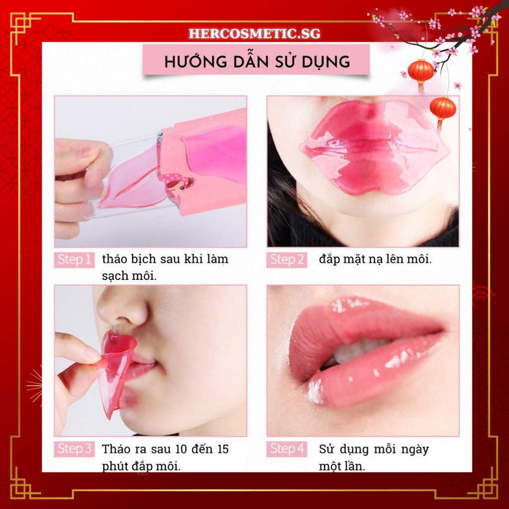 Mặt nạ môi Collagen Bioaqua - mask giấy ngủ dưỡng môi dưỡng ẩm 8gr