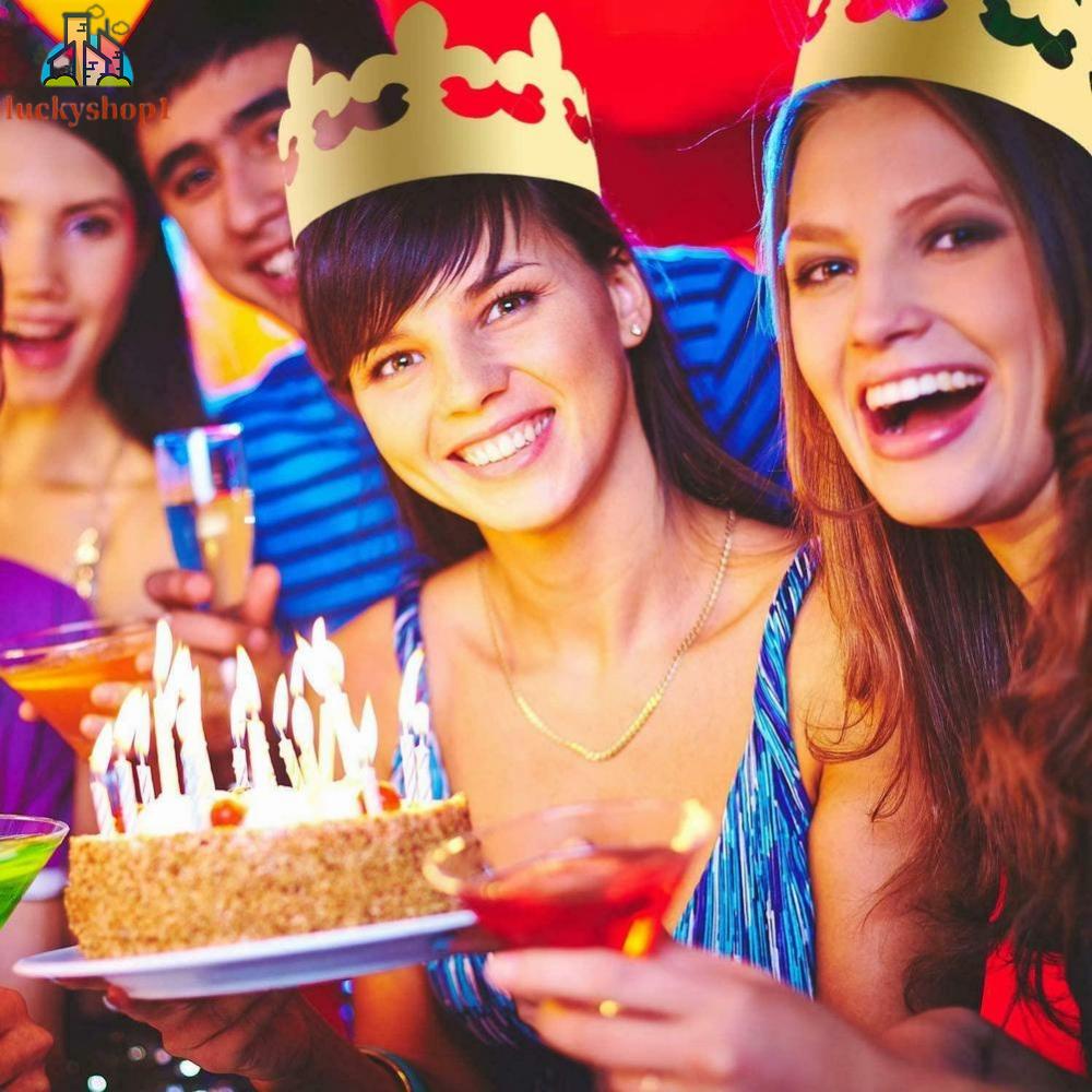 Set 28 Vương Miện Giấy Vàng Trang Trí Bữa Tiệc Cho Người Lớn Và Trẻ Em