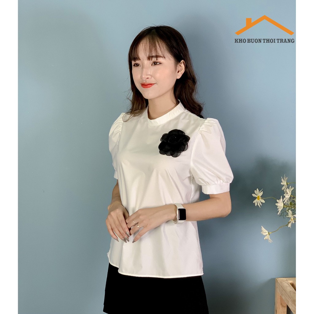 Áo Sơ Mi Tay Lỡ Cài Hoa | BigBuy360 - bigbuy360.vn