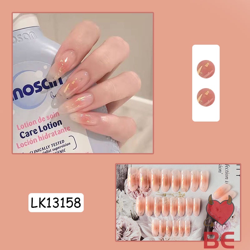 YADORNOS Bộ 24 móng tay giả màu nude dáng dài có thể tháo rời hợp thời trang
