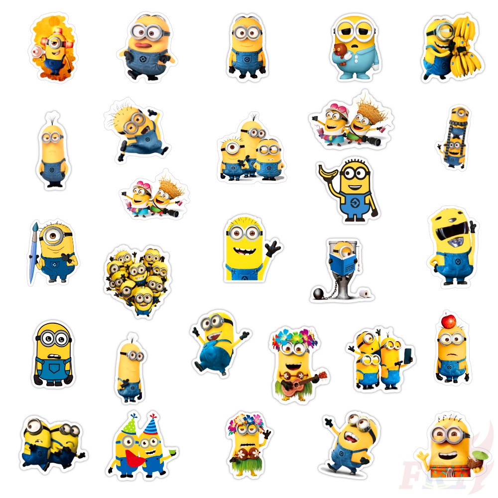 Bộ 100 hình dán Minions Series B trong hoạt hình Despicable Me thời trang chống thấm nước