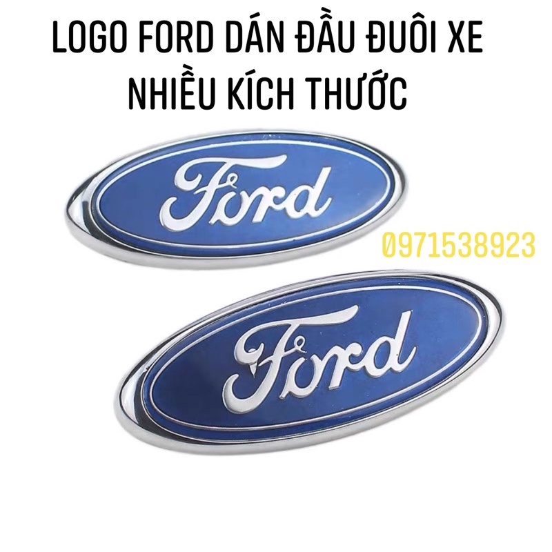Logo FORD nhiều kích thước dán đầu hoặc đuôi xe FORD