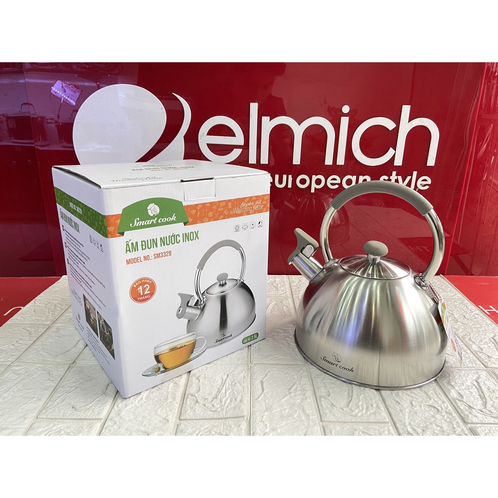 Ấm đun nước Elmich smartcook đáy từ inox 3328 dung tích 2,5l