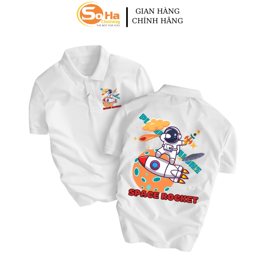 Áo Polo nam   Space rocket vải cá sấu dệt kim xuất xịn,chuẩn form, sang trọng ,thanh lịch - SOHA CLOTHING