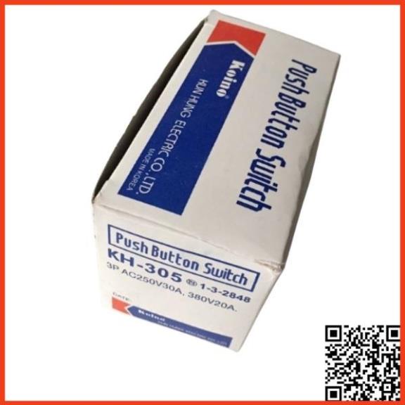 Công tắc bấm dính 3 pha KH-305 công tắc nguồn 30A, điện áp 380VAC tắt mở trực tiếp động cơ điện