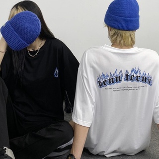 Áo thun tay lỡ nam nữ, áo phông form rộng chất cotton mát mịn thấm hút mồ hôi in hình CHỮ T