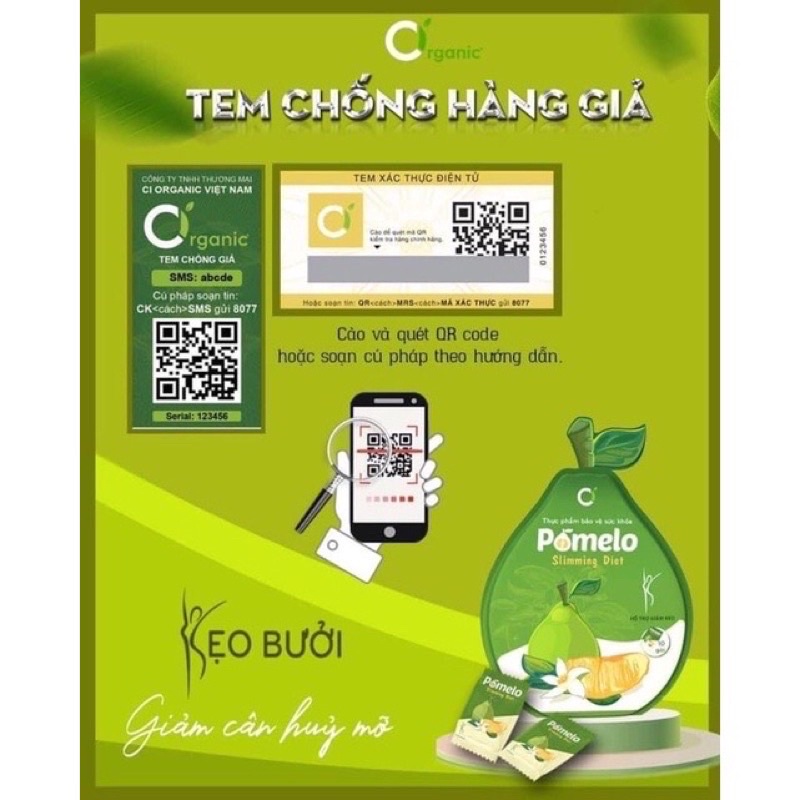 KẸO BƯỞI GIẢM CÂN BỊCH 10 Viên Chính Hãng