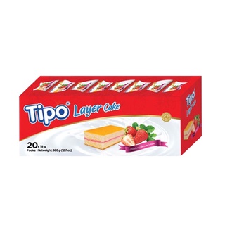 Bánh bông lan tầng nhân kem dâu Tipo 360g