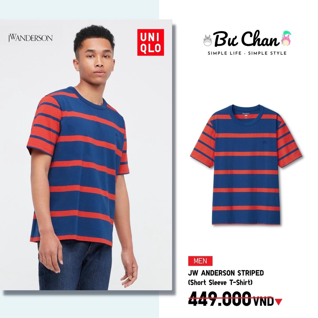 Áo Thun UNIQLO JW ANDERSON Kẻ Sọc Ngắn Tay - UNIQLO Nhật - 449458