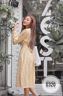 Bigsize Đầm caro D320