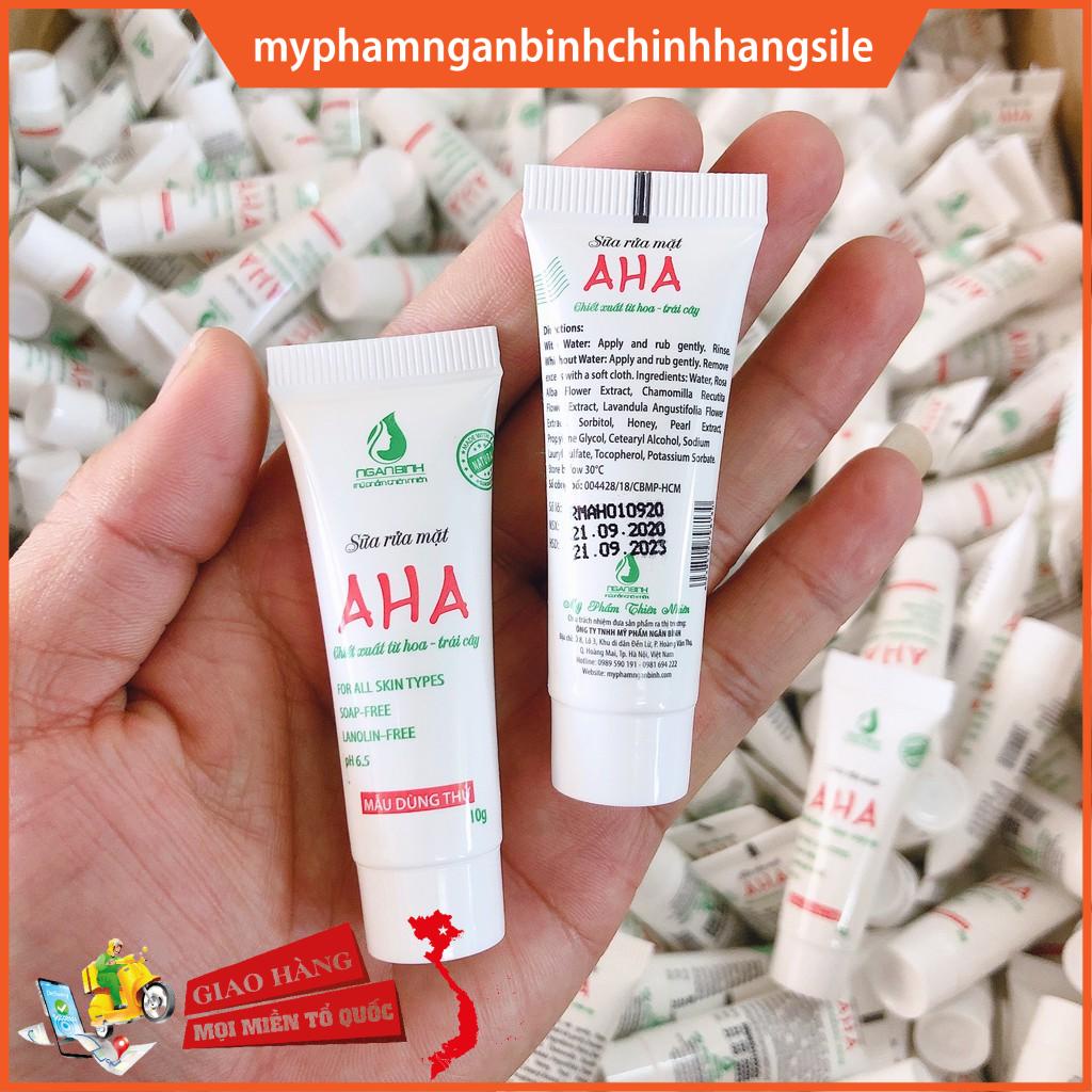 (10GR mẫu mới 2020) Sữa Rửa Mặt AHA chiết xuất từ hoa và trái cây chính hãng Ngân Bình