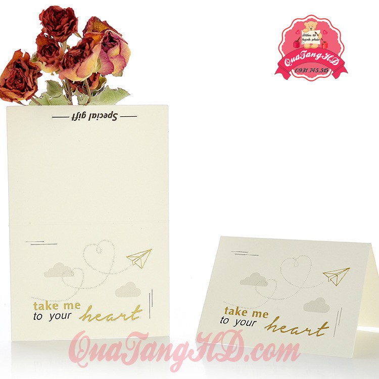 Thiệp Chúc Mừng Sinh Nhật, Tốt Nghiệp, Cảm Ơn, Tình Yêu, Valentine 9.5cm x 14cm (Bì Thư 7x9cm)