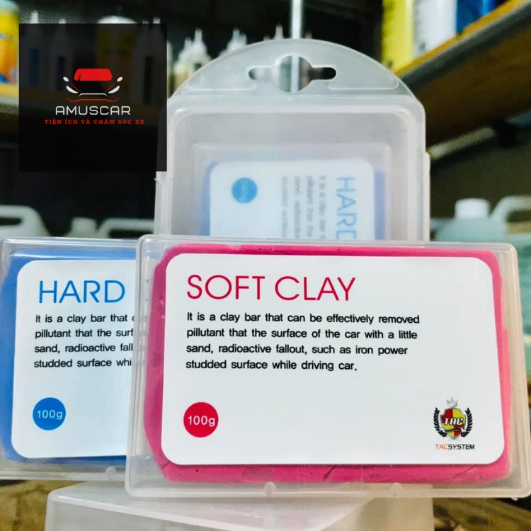 Đất sét tẩy bụi sơn TACsystem's CLAY 2 COLOR, dụng cụ chăm sóc và rửa xe chi tiết chuyên nghiệp